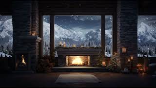 Snowy Christmas Retreat - Crackling Fireplace \u0026 528Hz Healing Frequencies