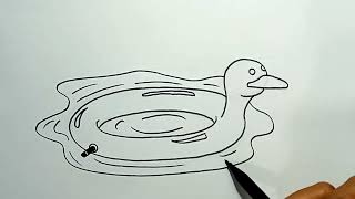 How to Draw Duck Pool Float Step by Steps