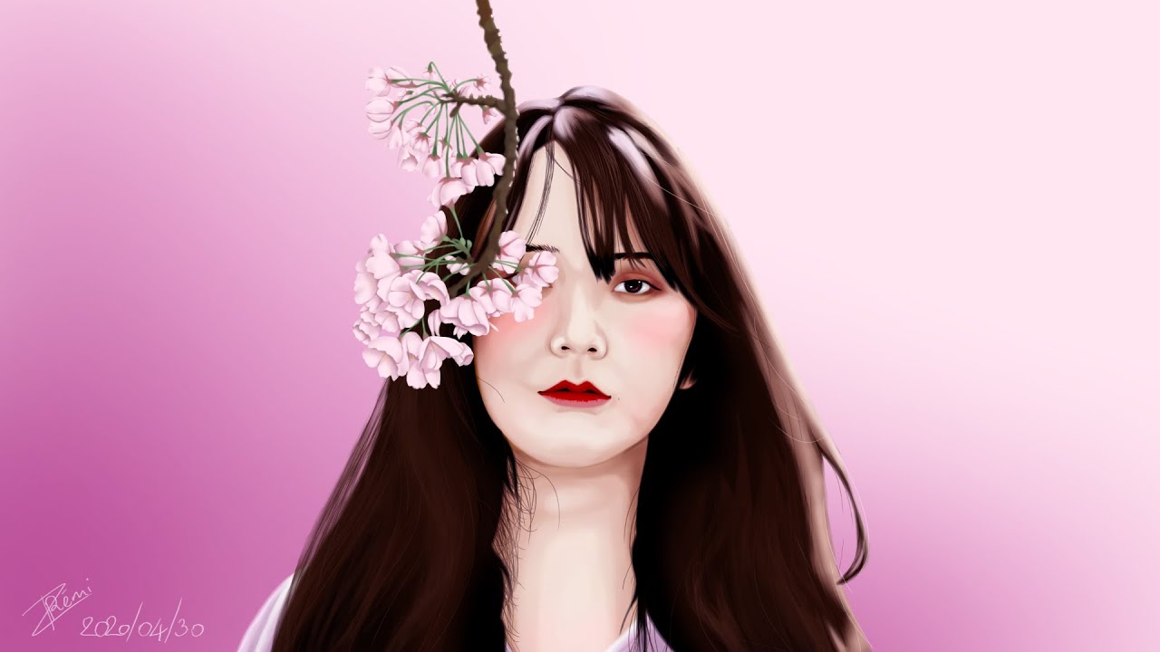 Speed Painting Realistic Portrait Hairs Part Youtube