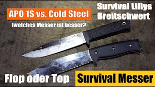 Survival Lillys Messer im Test I Apo vs. Coldsteel SRK I Was ist besser I  #untermesserung