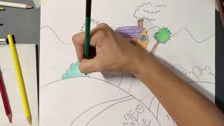 Dibujar y pintar con lápices de colores para niños