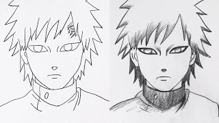 Easy Anime Drawing || how to draw Gaara from Naruto step by step || pencil drawing tutorial #anime