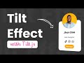 Create a Profile Card with Interactive Tilt Effect | Full HTML, CSS & Tilt.js Tutorial