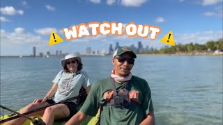 KEY BISCAYNE KAYAK FISHING ADVENTURE: ALMOST HIT BY A BOAT!