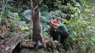 Discovered new traces of wild boar, set traps with wife to catch them, ALONE SURVIVAL