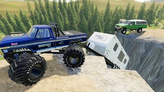 Extreme camping on dangerous mountain | Farming Simulator 19 camping and mudding