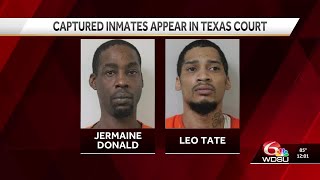 Two escaped inmates captured in Texas held without bond