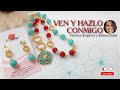 VEN Y HAZLO CONMIGO COLLAR Y ARETES CON TÈCNICA DE  ENGARCE ROSARIO Y ENTORCHADO