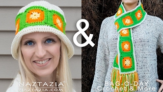 HOW to CROCHET GRANNY SQUARE HAT - Citrus Splash Hat by Naztazia