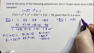 Higher Order Polynomial - Finding All Zeros