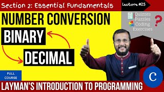 2.5. Binary and decimal number system conversion | Complete C programming course | Sunil Dhimal