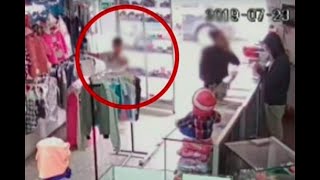 Mala madre: mientras ella distrae a comerciantes, su hijo de 10 años roba locales