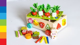 Montessori Game and Toy learning video for Toddlers (Wooden Trailer with FRUIT)