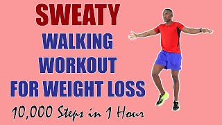 SWEATY Walking Workout for Weight Loss/ 10,000 Steps in 1 Hour - 700 Calories