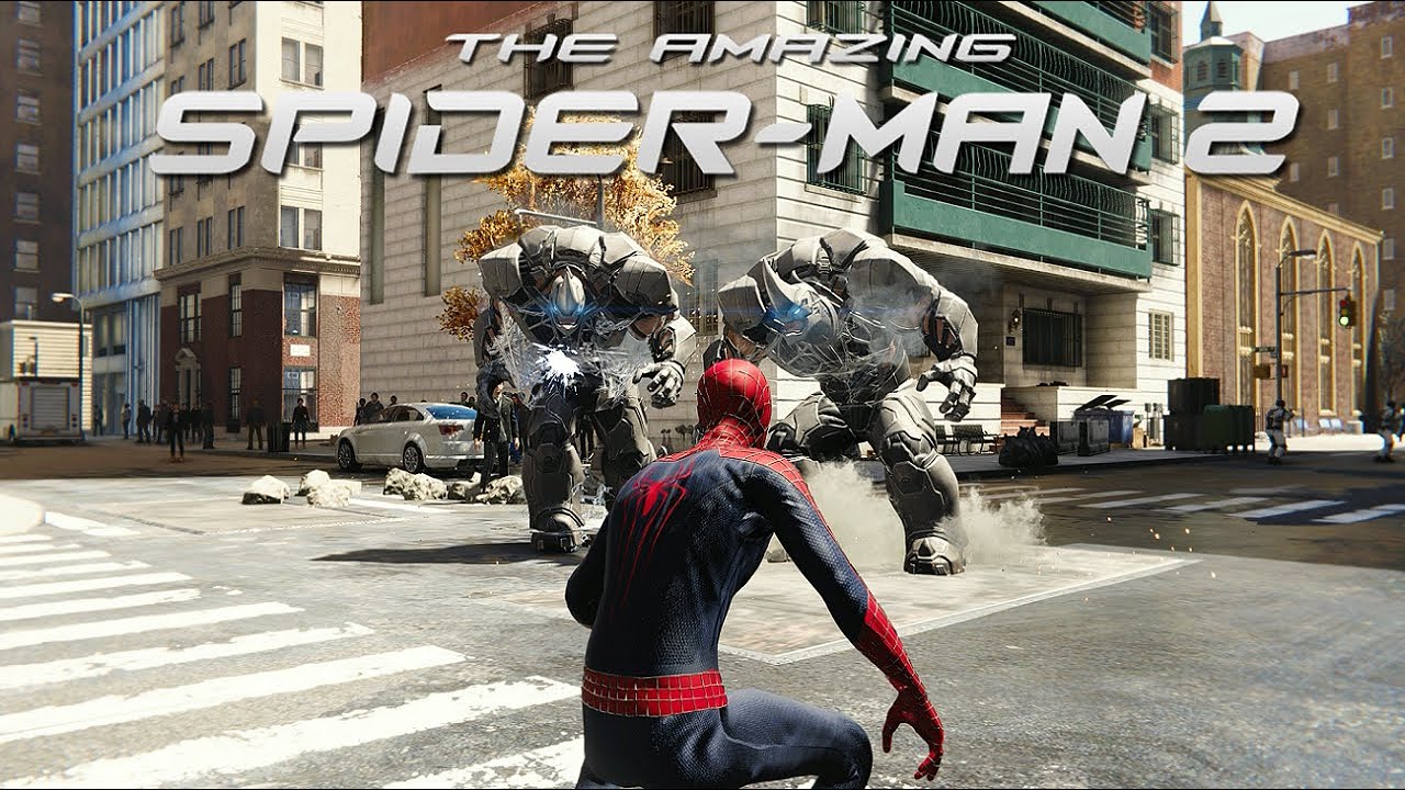 Andrew Garfield TASM 2 Fights Two Rhino In Free Roam - Spider-Man PC ...