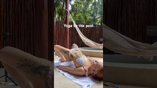 Pilates with two views #yoga #pilates #stretch #tattoo #woman #sexy #bikini