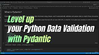 Stop Using if Statements! Validate Python Data 🚀 | Pydantic Short