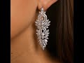 classy and luxury diamond bridal earrings designs sparkly wedding earrings for bride