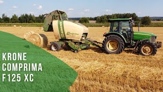 Прессование соломы. Krone Comprima F125 XC