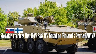 Slovakia Receives First BOV 8x8 IFV Based on Finland's Patria AMV XP.