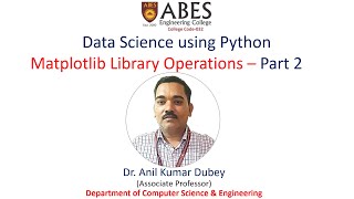 Matplotlib Library Operations (Part 2/5) | Data Science using Python | ABES Engineering College
