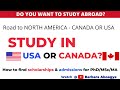 How to find admission & #scholarship in USA and Canada