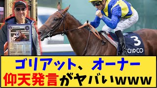 【競馬】「ゴリアット、オーナー仰天発言がヤバいwww」に対する反応【反応集】