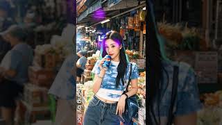 Lady Oil Noodle of Bangkok Thailand Street Food ♥️  #song #music #Bangkok #shorts