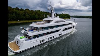 Discover the 70m Nobiskrug Superyacht Amoa (ex MIZA) on Sea Trials