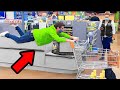 He FLOATS through the STORE...Employees Freak Out