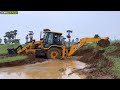 jcb 3dx plus going to plug broken village pond jcb video