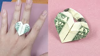 Phong Tran Origami | Dollar Origami Heart Ring ver 2 | Money Origami