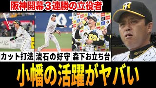 【開幕3連勝】開幕から小幡の活躍がヤバすぎる！新打撃フォーム打線爆発…ドラ１初のお立ち台も【プロ野球】【阪神】