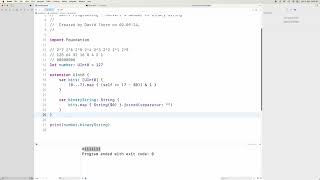 #124 Swift Programming - Convert A Number to Binary String