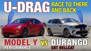 U-DRAG: Dodge Durango Hellcat vs. Tesla Model Y Performance