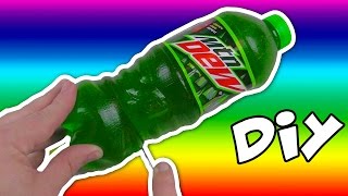 DIY How to Make EDIBLE GUMMY Soda Bottle MOUNTAIN DEW Cola Jello