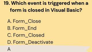 Top 50 MCQ on visual basic part - 1