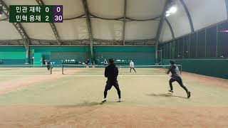 남자 복식 테니스 4명 KDK 3경기 (김민관 이재학 vs 이민혁 정용채) 풀파워 테니스 🎾