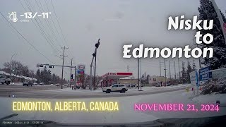 Nisku to Edmonton, Alberta, Canada.