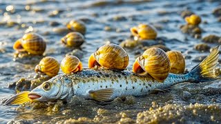 阿聪赶海遇上罕见场面，100一斤螺群正在啃食大鱼！这趟大丰收【渔岛阿聪】