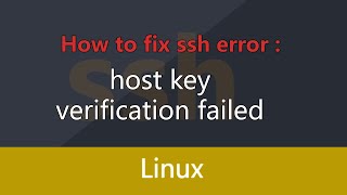 Fix error ssh : Host key verification failed
