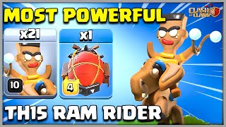 Most Powerful Army!! Th15 Mass Ram Rider Attack Strategy After Update | Clash of Clans