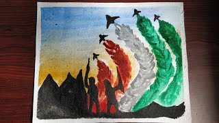 Easy Independence Day Drawing | 15 August Drawing With Acrylic | Water colour For Beginners