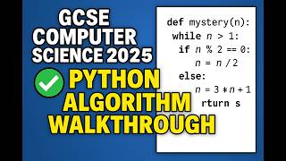 Beginners Tutorial GCSE Computer Science 2025 Python Walkthrough Question (WHILE Loops & Nested IFs)