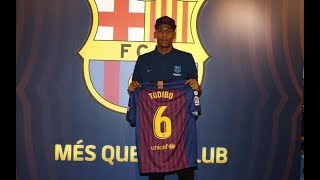 Jean Clair Todibo da sus primeros toques con el Barça