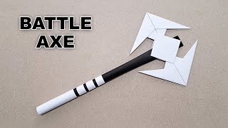 HOW TO MAKE A BATTLE AXE FROM PAPER - ( Origami Weapons | Easy | Tutorial )