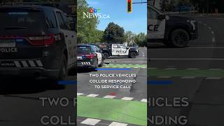 Police vehicle crash shuts down intersection