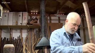 Hand-carved walking sticks are artistic hiking companions - KING 5 Evening