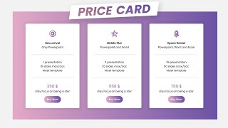 Responsive Price Card in HTML CSS