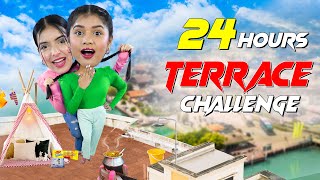 Living on Terrace for 24 HOUR Challenge | Surviving in 100 Rupees | DIY Queen